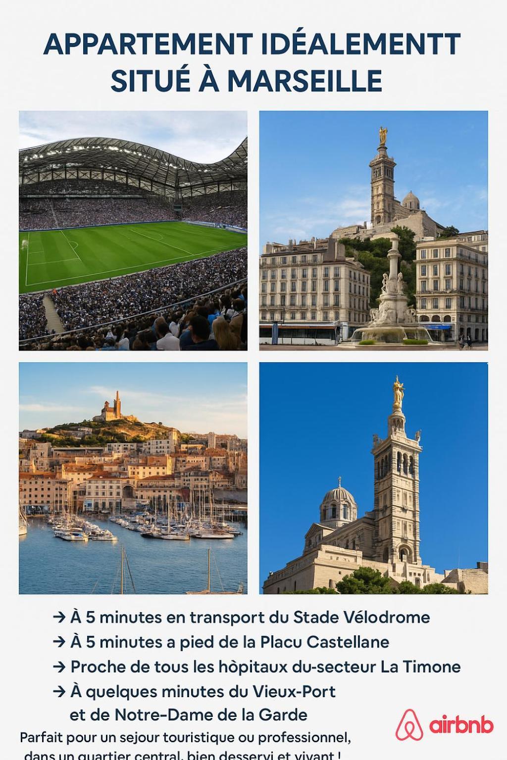Massilia Mood ,Centre, Stade Velodrome, La Timone, La Conception , Wifi Gratuite Marsiglia Esterno foto